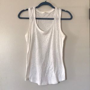 White racer back tank top